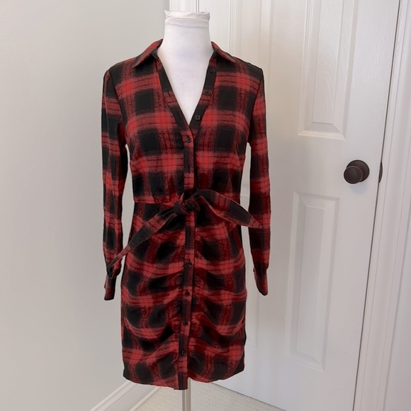 Likely Scottie Dress Red Black Plaid Flannel - Picture 3 of 13